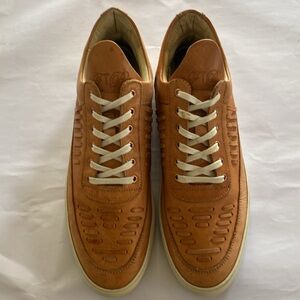 Filling Pieces Men's Low Top Tan Leather Sneakers Size 44